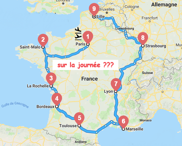 France itineraire voyage 2 carte 1